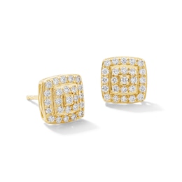 10K Solid Gold 1/3 CT. T.W. Lab-Grown Diamond Rounded Square Studs