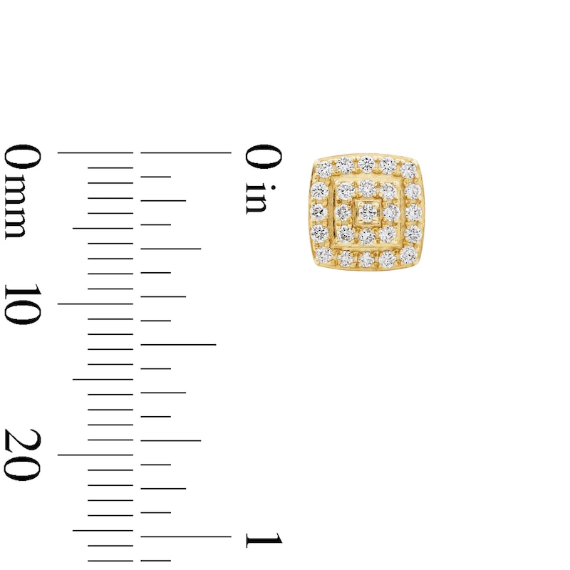Main Image 2 of 10K Gold 1/3 CT. T.W. Lab-Grown Diamond Stepped Double Frame Stud Earrings