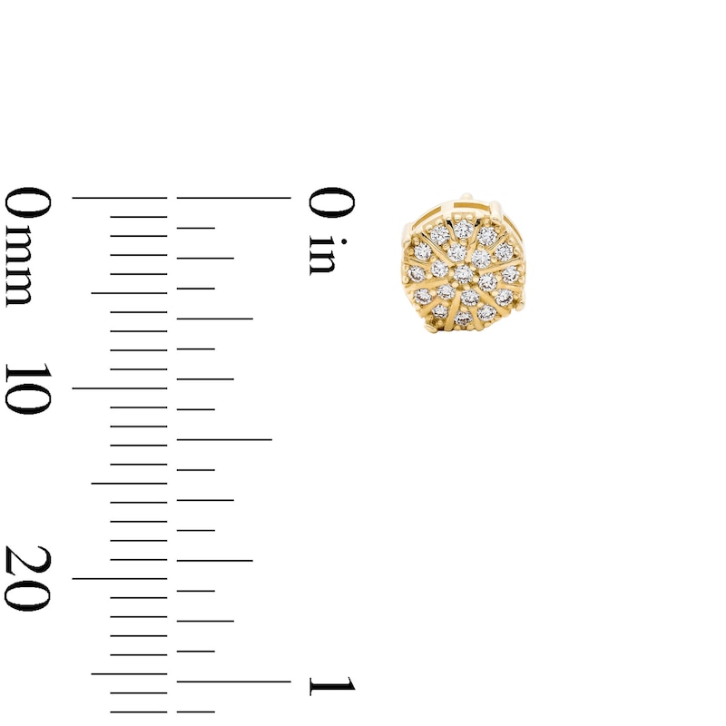 Main Image 2 of 10K Solid Gold 1/4 CT. T.W. Lab-Grown Diamond Wheel Stud Earrings