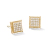 Thumbnail Image 1 of 10K Solid Gold 1/5 CT. T.W. Lab-Grown Diamond Fluted Edge Square Studs
