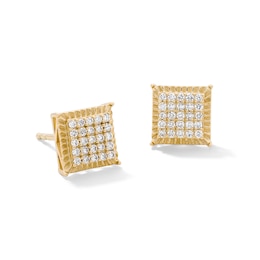 10K Solid Gold 1/5 CT. T.W. Lab-Grown Diamond Square Studs