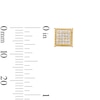 Thumbnail Image 2 of 10K Solid Gold 1/5 CT. T.W. Lab-Grown Diamond Fluted Edge Square Studs