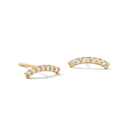 10K Solid Gold 1/15 CT. T.W. Lab-Grown Diamond Curved Studs