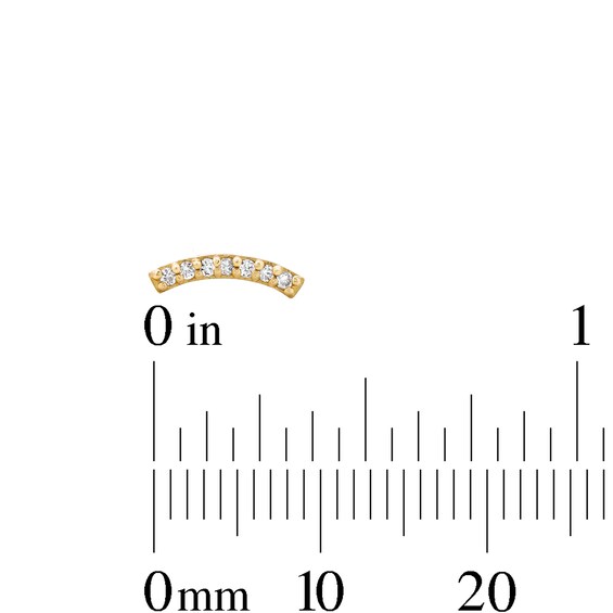 10K Solid Gold 1/15 CT. T.W. Lab-Grown Diamond Curved Bar Studs
