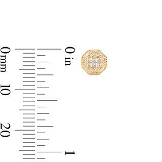 10K Solid Gold 1/10 CT. T.W. Lab-Grown Diamond Octagon Studs