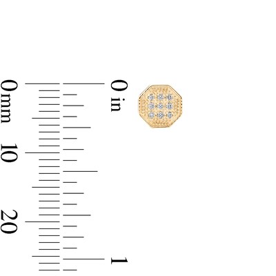 10K Solid Gold 1/10 CT. T.W. Lab-Grown Diamond Octagon Studs