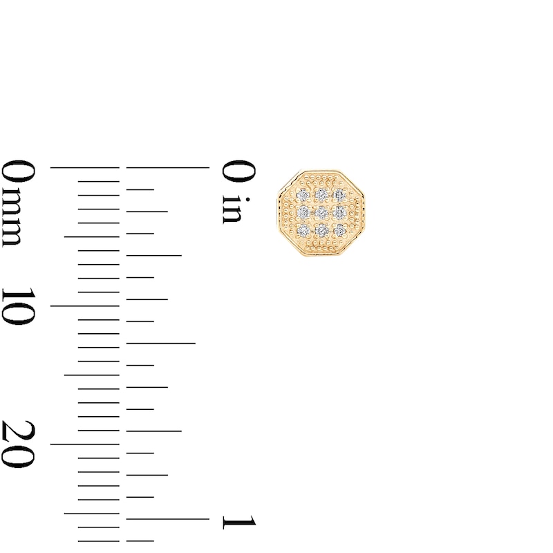 Main Image 2 of 10K Solid Gold 1/10 CT. T.W. Lab-Grown Diamond Octagon Studs