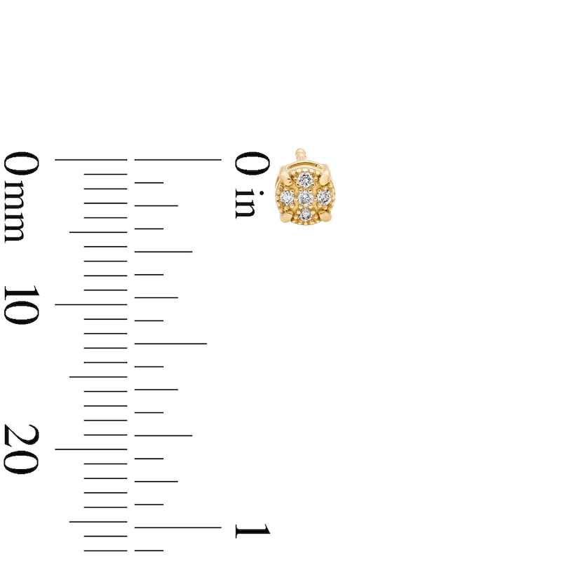 Main Image 2 of 10K Solid Gold 1/20 CT. T.W. Lab-Grown Diamond Circle Studs