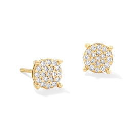 10K Solid Gold 1/4 CT. T.W. Lab-Grown Diamond Circle Studs