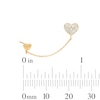 Thumbnail Image 2 of 10K Gold 1/10 CT. T.W. Lab-Grown Diamond Double Heart Chain Stud