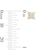 Thumbnail Image 2 of 10K Solid Gold 1/5 CT. T.W. Lab-Grown Diamond Curved Square Studs