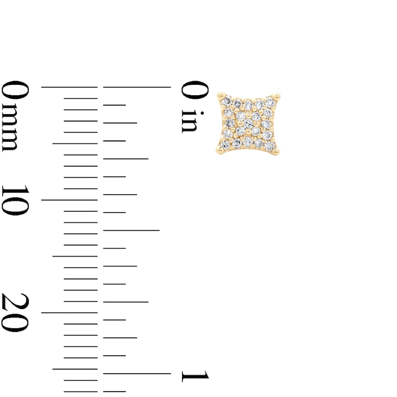 Main Image 2 of 10K Solid Gold 1/5 CT. T.W. Lab-Grown Diamond Curved Square Studs