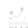 Thumbnail Image 2 of 10K Gold 1/10 CT. T.W. Lab-Grown Diamond Star and Moon Stud Chain Single Earring