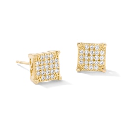 10K Solid Gold 1/5 CT. T.W. Lab-Grown Diamond Square Studs