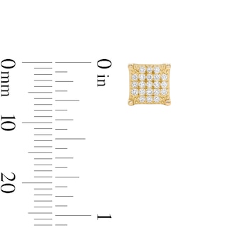 10K Solid Gold 1/ CT. T.W. Lab-Grown Diamond Square Studs