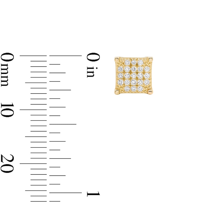 Main Image 2 of 10K Solid Gold 1/5 CT. T.W. Lab-Grown Diamond Pavé Square Studs