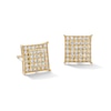 Thumbnail Image 1 of 10K Solid Gold 1/4 CT. T.W. Lab-Grown Diamond Stepped Square Stud Earrings
