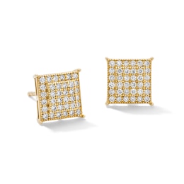 10K Solid Gold 1/4 CT. T.W. Lab-Grown Diamond Square Studs