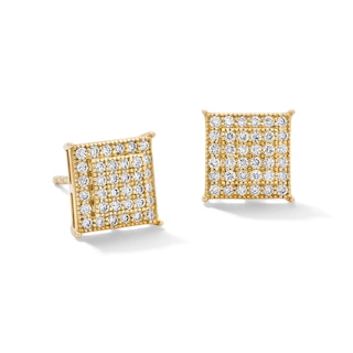 10K Solid Gold 1/4 CT. T.W. Lab-Grown Diamond Square Studs