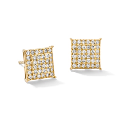 10K Solid Gold 1/4 CT. T.W. Lab-Grown Diamond Square Studs