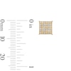 Thumbnail Image 2 of 10K Solid Gold 1/4 CT. T.W. Lab-Grown Diamond Stepped Square Stud Earrings