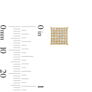 10K Solid Gold 1/4 CT. T.W. Lab-Grown Diamond Square Studs