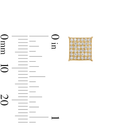 10K Solid Gold 1/4 CT. T.W. Lab-Grown Diamond Square Studs