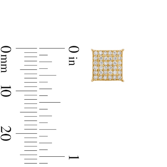 10K Solid Gold 1/4 CT. T.W. Lab-Grown Diamond Square Studs