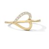Thumbnail Image 1 of 10K Gold 1/10 CT. T.W. Lab-Grown Diamond Open Heart Ring