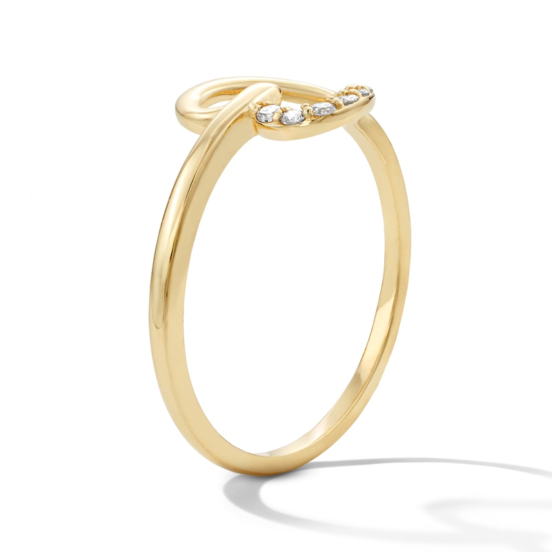 Main Image 2 of 10K Gold 1/10 CT. T.W. Lab-Grown Diamond Open Heart Ring
