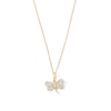 Thumbnail Image 1 of 10K Solid Gold 1/5 CT. T.W. Lab-Grown Diamond Dragonfly Pendant - 16" + 2"