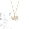 Thumbnail Image 3 of 10K Solid Gold 1/5 CT. T.W. Lab-Grown Diamond Dragonfly Pendant - 16" + 2"