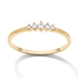 10K Solid Gold 1/10 CT. T.W. Lab-Grown Diamond Five-Stone Ring – Size 7