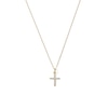 Thumbnail Image 1 of 10K Solid Gold 1/15 CT. T.W. Lab-Grown Diamond Cross Rope Chain Necklace – 16” + 2”