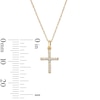 Thumbnail Image 2 of 10K Solid Gold 1/15 CT. T.W. Lab-Grown Diamond Cross Rope Chain Necklace – 16” + 2”
