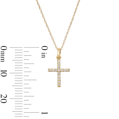 10K Solid Gold 1/15 CT. T.W. Lab-Grown Diamond Cross Pendant