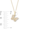 Thumbnail Image 3 of 10K Solid Gold 1/6 CT. T.W. Lab-Grown Diamond Butterfly Pendant