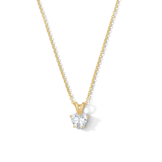 14K Gold Plated CZ Heart Necklace - 16" + 2"