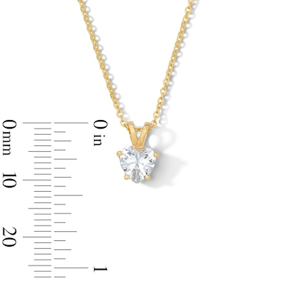 14K Gold Plated CZ Heart Necklace - 16" + 2"