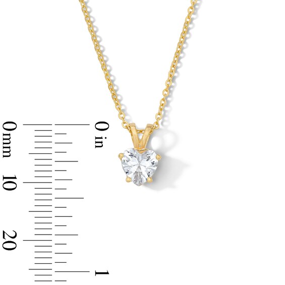 14K Gold Plated CZ Heart Necklace - 16" + 2"