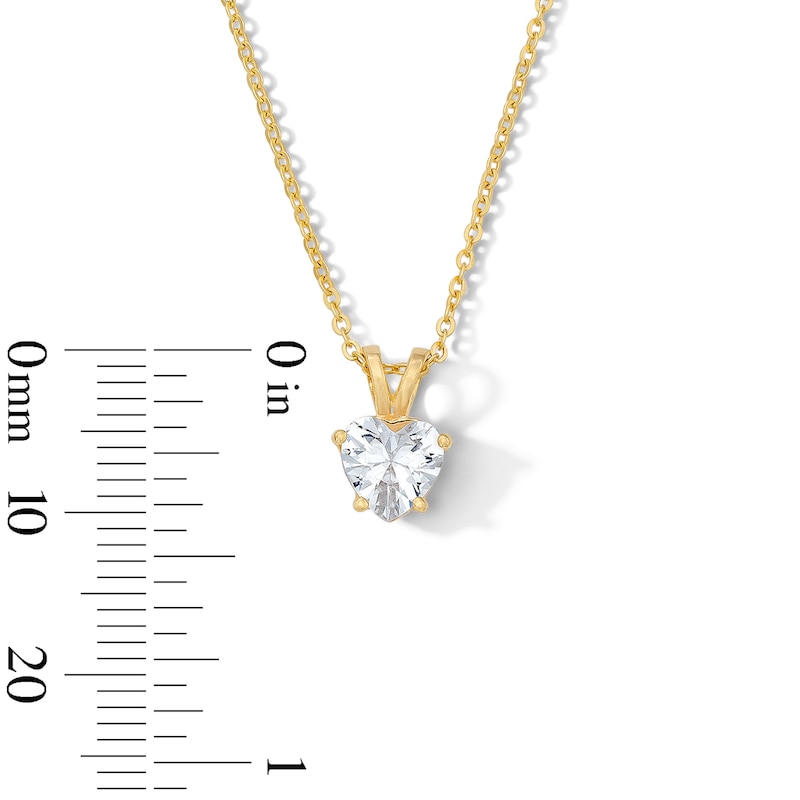 Main Image 2 of 14K Gold Plated CZ Heart Necklace - 16" + 2"