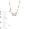 Thumbnail Image 2 of 14K Gold Plated CZ Butterfly Necklace - 16" + 2"