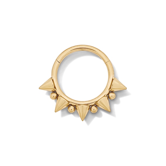 Yellow Ion Plated Spiked Clicker Hoop – 16G 3/8"