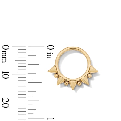 Yellow Ion Plated Spiked Clicker Hoop – 16G 3/8"