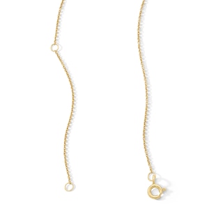 14K Gold Plated CZ Heart Pendant Necklace - 16" + 2"