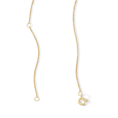 14K Gold Plated CZ Heart Pendant Necklace - 16" + 2"