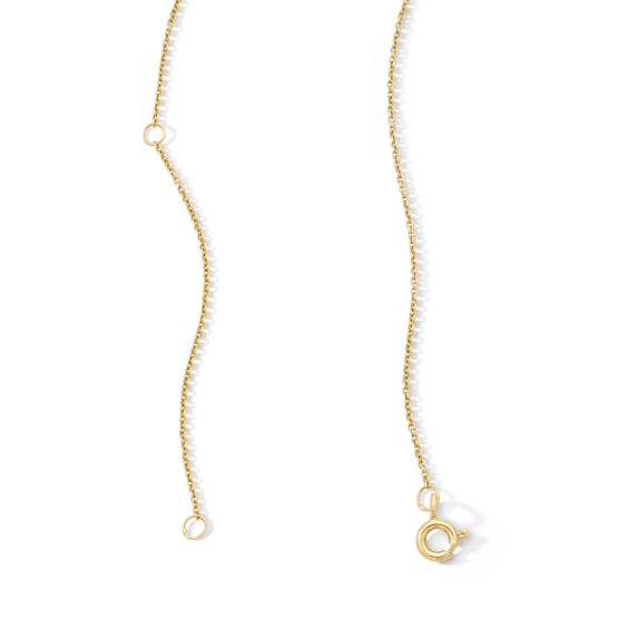 14K Gold Plated CZ Heart Pendant Necklace - 16" + 2"