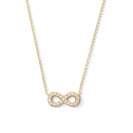 14K Gold Plated CZ Infinity Necklace - 16" + 2"