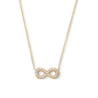 14K Gold Plated CZ Infinity Necklace - 16" + 2"