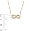 Thumbnail Image 2 of 14K Gold Plated CZ Infinity Necklace - 16" + 2"